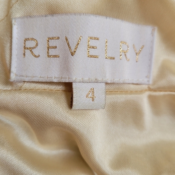 Revelry Gold Sequin "Tori" Halter Neck Long Evening Gown Size 4 - Picture 6 of 6